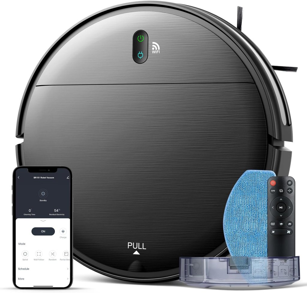 Robot Vacuum and Mop Combo, 2 in 1 Mopping Robot Vacuum Cleaner with Schedule, Wi-Fi/App/Alexa, 1400Pa Max Suction, Self-Charging Robotic Vacuum, Slim, Ideal for Hard Floor, Pet Hair, Low-Pile Carpet Robot Vacuum and Mop Combo, 2 in 1 Mopping Robot Vacuum Cleaner with Schedule, Wi-Fi/App/Alexa, 1400Pa Max Suction, Self-Charging Robotic Vacuum, Slim, Ideal for Hard Floor, Pet Hair, Low-Pile Carpet