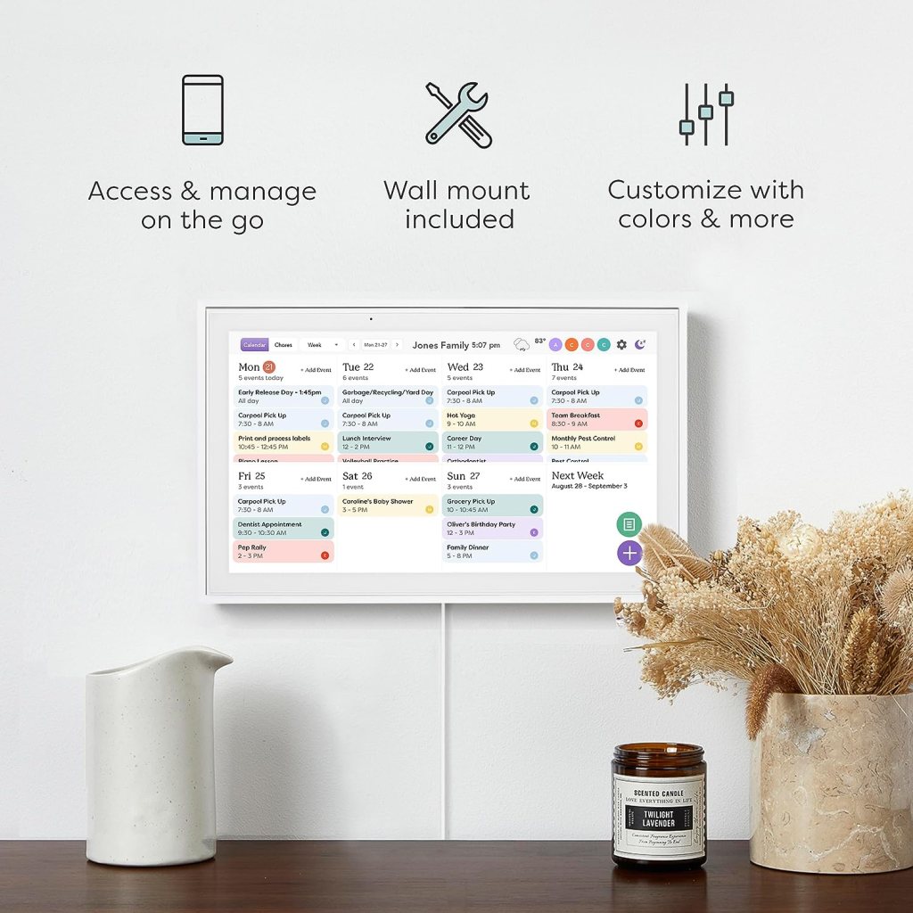 Skylight Calendar: 15 inch Digital Calendar Chore Chart, Smart Touchscreen Interactive Display for Family Schedules - Wall Mount Included Skylight Calendar: 15 inch Digital Calendar Chore Chart, Smart Touchscreen Interactive Display for Family Schedules - Wall Mount Included