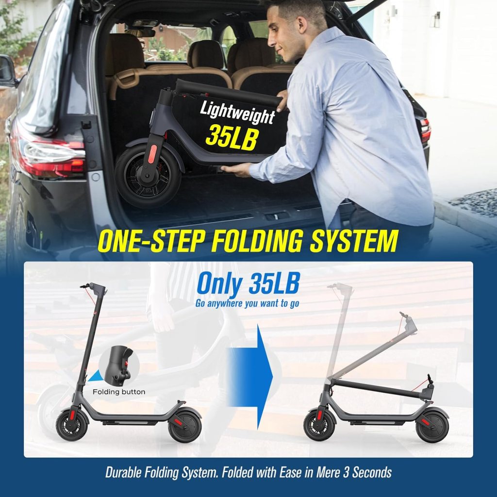 Smart Electric Scooter - Max 15.5/18.6mile Range, 9 Pneumatic Tire, 15.5mph Power by 250W/350W Moter, 220/250/265lbs, APP Digital Display and Cruise Control Foldable Escooter for Adult