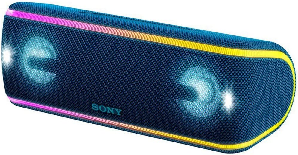 Sony SRS-XB41 Portable Bluetooth Speaker: Wireless Party Speaker with Flashing Line Light - Loud Audio for Phone Calls Bluetooth Speakers - Blue - SRS-XB41 Sony SRS-XB41 Portable Bluetooth Speaker: Wireless Party Speaker with Flashing Line Light - Loud Audio for Phone Calls Bluetooth Speakers - Blue - SRS-XB41
