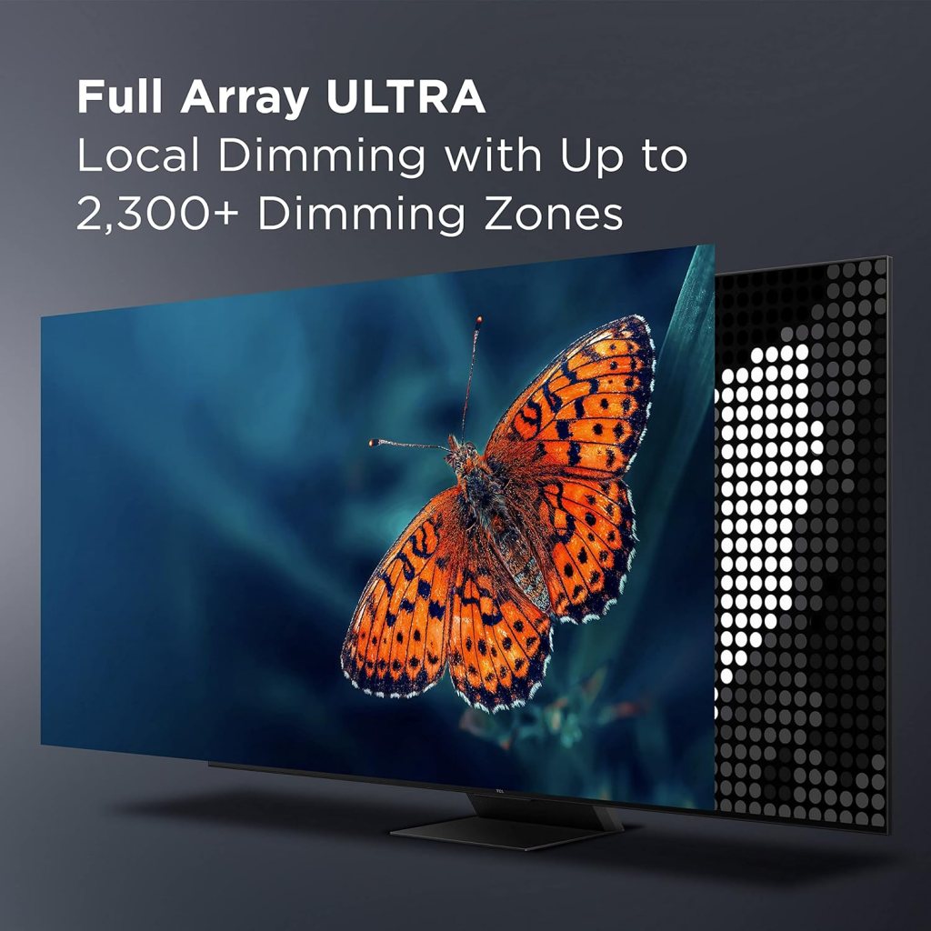 TCL 65-Inch QM8 QLED 4K Smart Mini LED TV with Google (65QM850G, 2023 Model) Dolby Vision, Atmos, HDR Ultra, Game Accelerator up to 240Hz, Voice Remote, Works Alexa, Streaming Television
