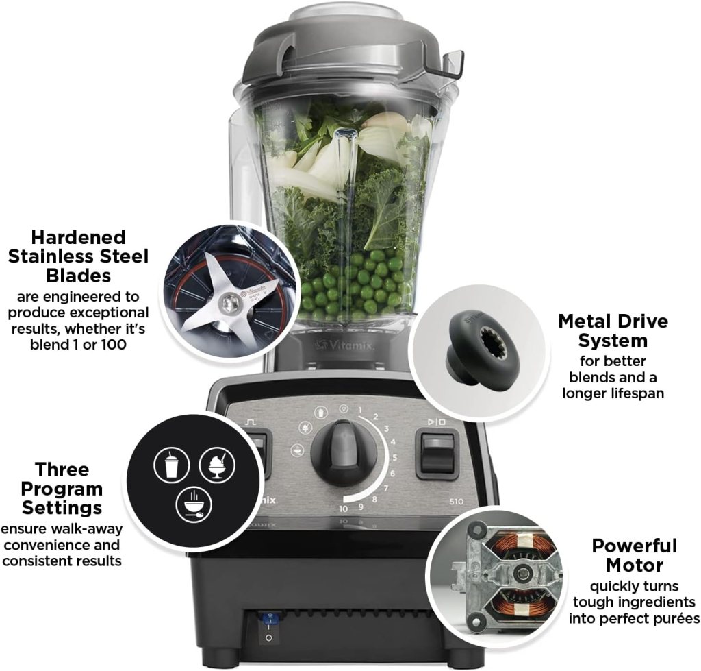 Vitamix Propel 510 Propel Blender with Pre-set Blending Programs, Professional-Grade, 48-oz Capacity, Black