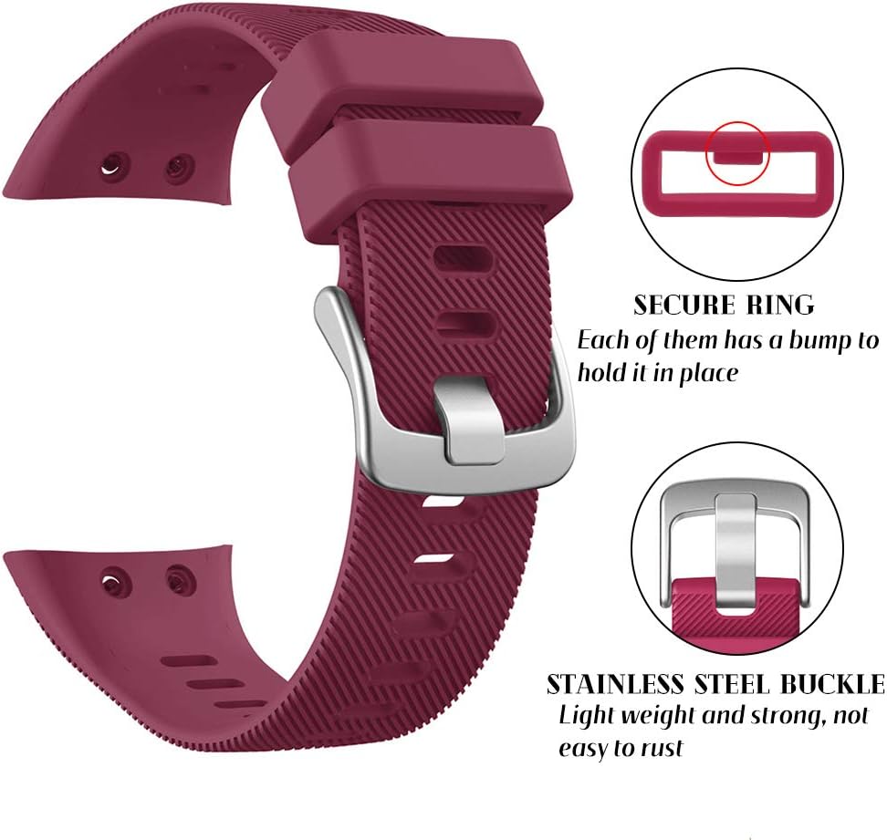 Watbro Compatible with Garmin Forerunner 45S band, Soft Silicone Sport Replacement Watch Band, Fitness Strap Bracelet Wristband for Garmin Forerunner 45S Smartwatch