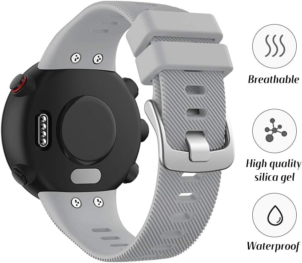 Watbro Compatible with Garmin Forerunner 45S band, Soft Silicone Sport Replacement Watch Band, Fitness Strap Bracelet Wristband for Garmin Forerunner 45S Smartwatch