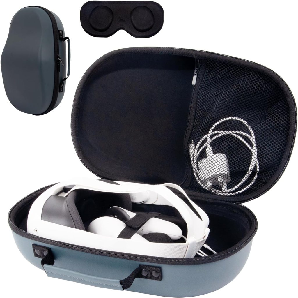 XINGFUDAO Hard Case for Meta Quest 3 VR Headset Gaming Console, Meta Quest 3 Carrying Case with Customized Storage Space, Waterproof Shockproof Portable Bag with Mesh Pocket for Accessories Gray XINGFUDAO Hard Case for Meta Quest 3 VR Headset Gaming Console, Meta Quest 3 Carrying Case with Customized Storage Space, Waterproof Shockproof Portable Bag with Mesh Pocket for Accessories Gray