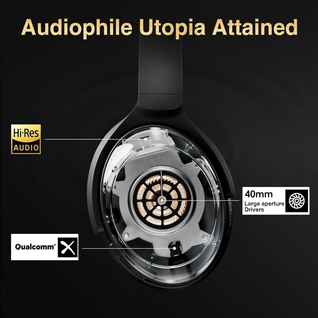 Bluetooth Headphones, Premium Active Noise Cancelling Wireless Headphones Over Ear, 50H Playtime, Hi-Res Audio, Deep Bass, Memory Foam Ear Cups for Travel, Home Office Bluetooth Headphones, Premium Active Noise Cancelling Wireless Headphones Over Ear, 50H Playtime, Hi-Res Audio, Deep Bass, Memory Foam Ear Cups for Travel, Home Office