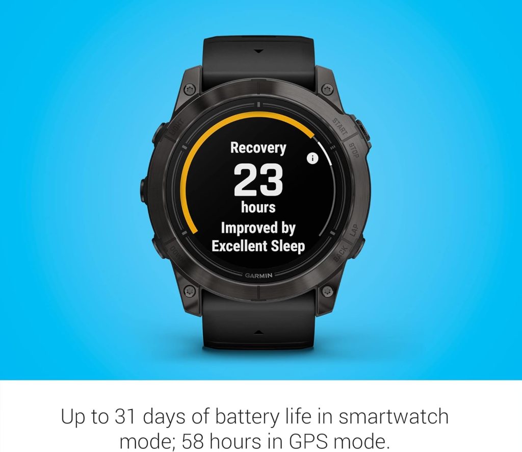 Garmin epix Pro (Gen 2) Sapphire Edition, 42mm, High Performance Smartwatch, Advanced Training Technology, Built-in Flashlight, Light Sand