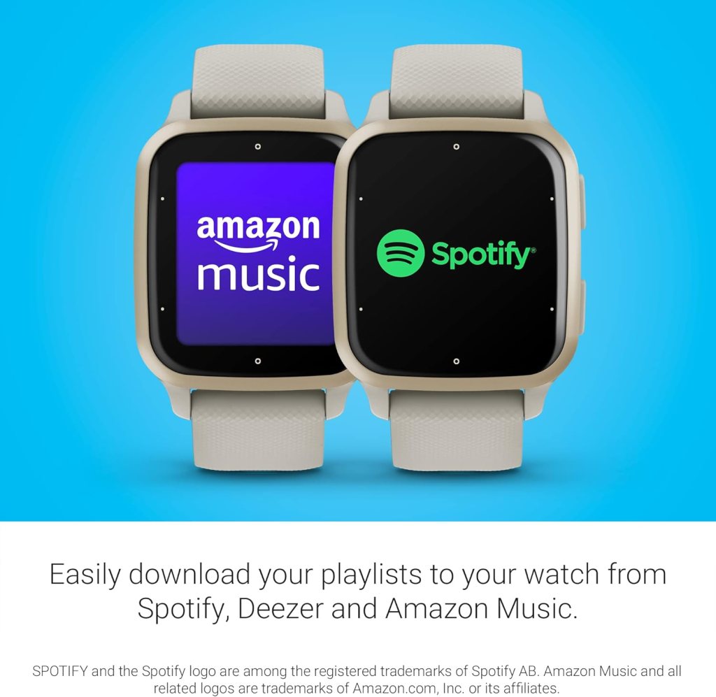 Garmin Venu® Sq 2 - Music Edition, GPS Smartwatch, All-Day Health Monitoring, Long-Lasting Battery Life, AMOLED Display, Cream Gold and French Gray