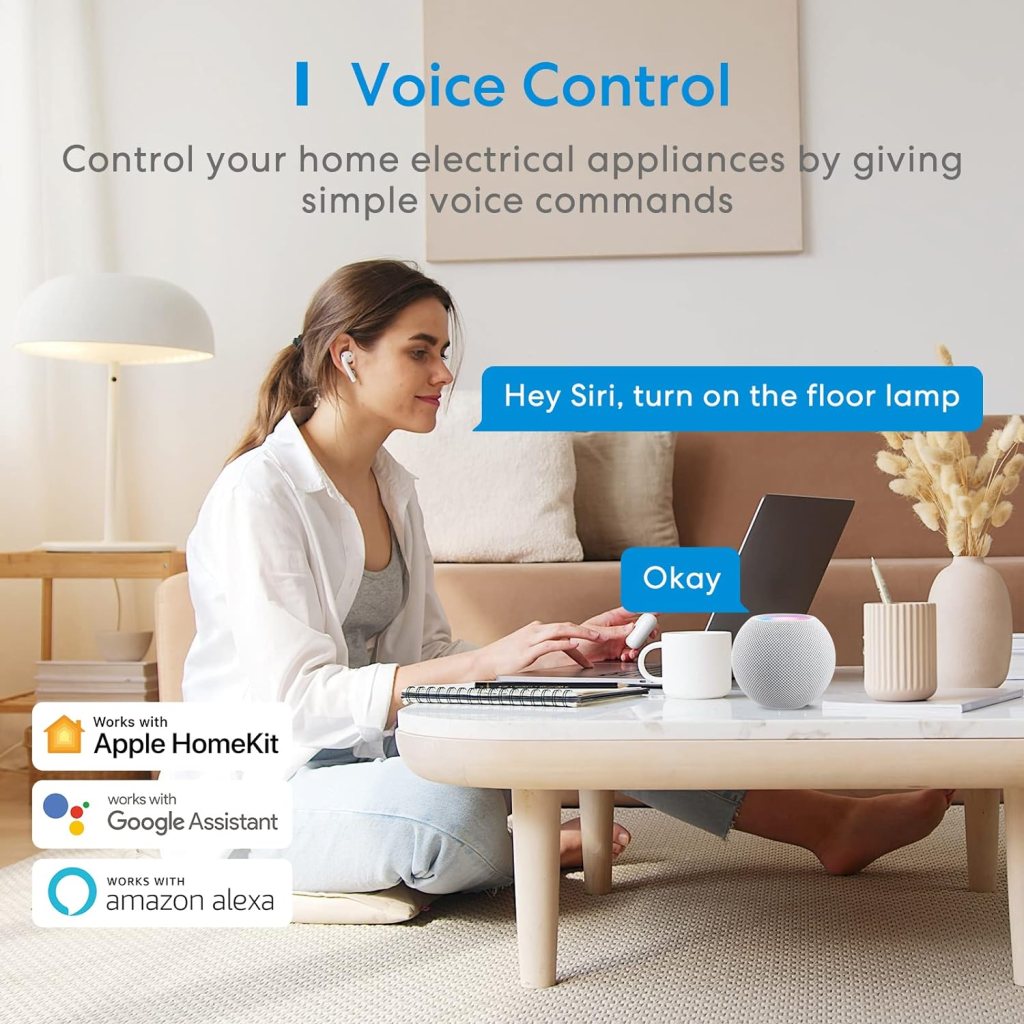 meross Smart Plug Power Strip, WiFi Flat Outlet 15A Compatible with Apple HomeKit, Siri, Alexa, Google Assistant SmartThings, with 4 AC Outlets 4 USB Ports, 6 Feet Surge Protector Extender meross Smart Plug Power Strip, WiFi Flat Outlet 15A Compatible with Apple HomeKit, Siri, Alexa, Google Assistant SmartThings, with 4 AC Outlets 4 USB Ports, 6 Feet Surge Protector Extender