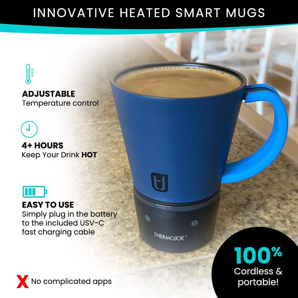 14 Oz. Rechargeable Heated Smart Thermo Mug for Coffee and Tea with Temperature Control 14 Oz. Rechargeable Heated Smart Thermo Mug for Coffee and Tea with Temperature Control