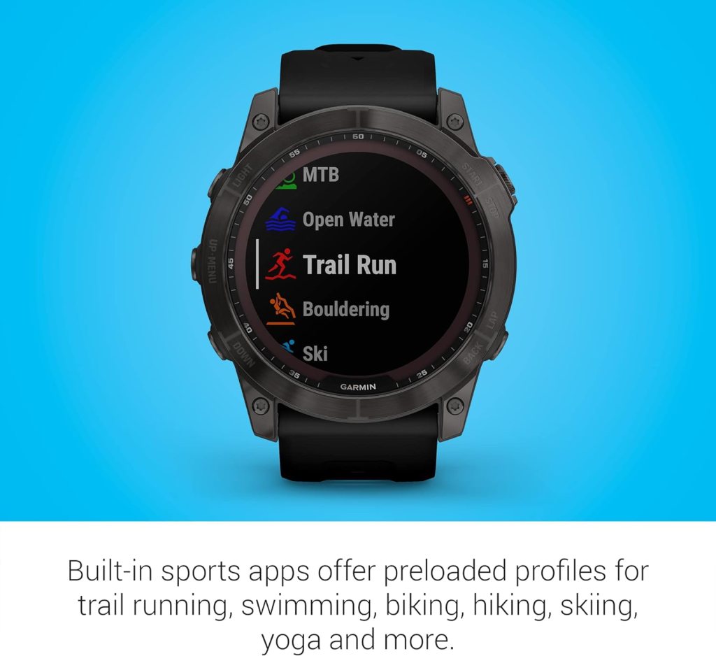 Garmin 010-02540-00 fenix 7, adventure smartwatch, rugged outdoor watch with GPS, touchscreen, health and wellness features, silver with graphite band Garmin 010-02540-00 fenix 7, adventure smartwatch, rugged outdoor watch with GPS, touchscreen, health and wellness features, silver with graphite band
