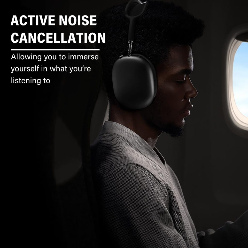 Peakfun Wireless Headphones Active Noise Cancelling with Microphones, 42 Hours Playtime, HiFi Audio Adjustable Headphones for iPhone/Android/Samsung