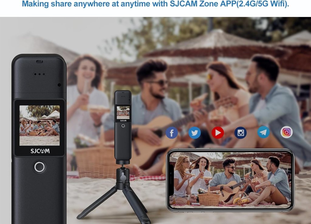 SJCAM C300 4K30FPS 20MP Wearable Body Action Camera with EIS 2.0 Mini Touch Screen Camera 98ft Waterproof Camera Underwater Noise Reduction 8X Zoom 1000+2800mAh 7h Battery Life 32G SD CardKits