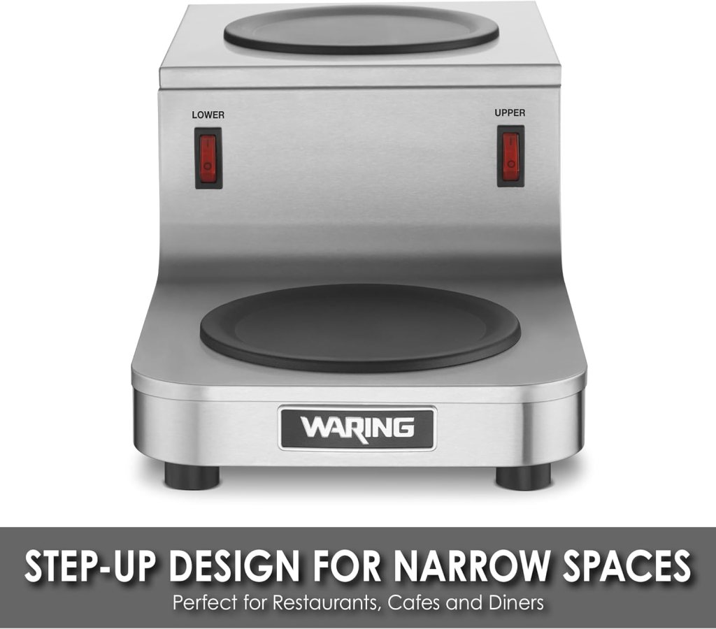 Waring Commercial WCW20 Café Deco Double Coffee Carafe Warmer, 120V, 5-15 Phase Plug,Silver Waring Commercial WCW20 Café Deco Double Coffee Carafe Warmer, 120V, 5-15 Phase Plug,Silver