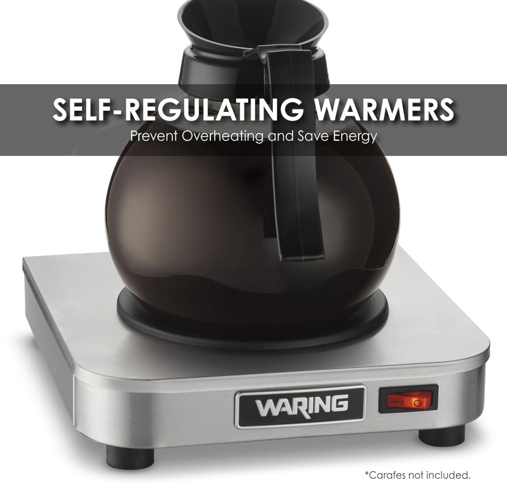 Waring Commercial WCW20 Café Deco Double Coffee Carafe Warmer, 120V, 5-15 Phase Plug,Silver Waring Commercial WCW20 Café Deco Double Coffee Carafe Warmer, 120V, 5-15 Phase Plug,Silver