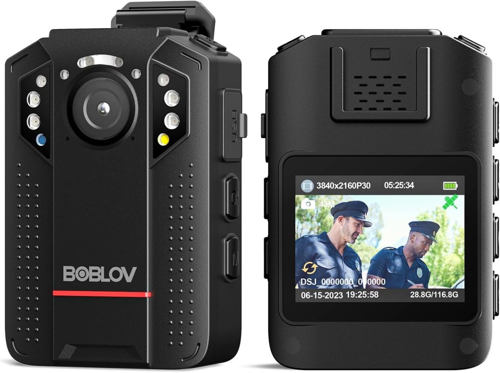 BOBLOV KJ24 128GB 4K/2160P Body Worn Camera, GPS Camcorder, Built-in 4000mAh Large Battery for 13Hrs Video Recording with Audio, Body Worn Camera for Quick Evidence Collection, Law Enforcement Records BOBLOV KJ24 128GB 4K/2160P Body Worn Camera, GPS Camcorder, Built-in 4000mAh Large Battery for 13Hrs Video Recording with Audio, Body Worn Camera for Quick Evidence Collection, Law Enforcement Records
