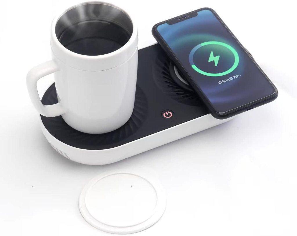 Coffee Mug Warmer, MINXUE Drink Cooler with Wireless Charger for Home Office Desk Use,Warming, Cooling and Charging All in 1 Coffee Mug Warmer, MINXUE Drink Cooler with Wireless Charger for Home Office Desk Use,Warming, Cooling and Charging All in 1