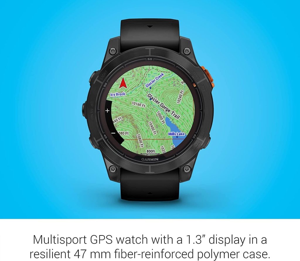 Garmin Fenix 7 Pro Solar, Glass, Slate Gray Steel, Black High Performance Smartwatch, Advanced Training Technology with Charging Stand, Car  Wall Adapters and Cleaning Kit