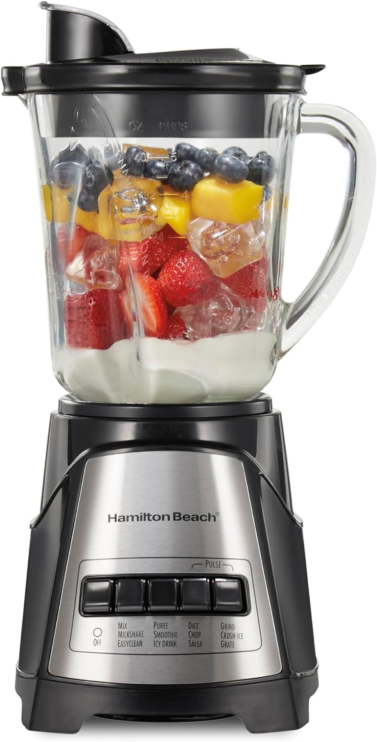Hamilton Beach Power Elite Blender Review hamilton-beach-power-elite-wave-action-blender-for-shakes-and-smoothies-puree-crush-ice-40-oz-glass-jar-12-functions-sta