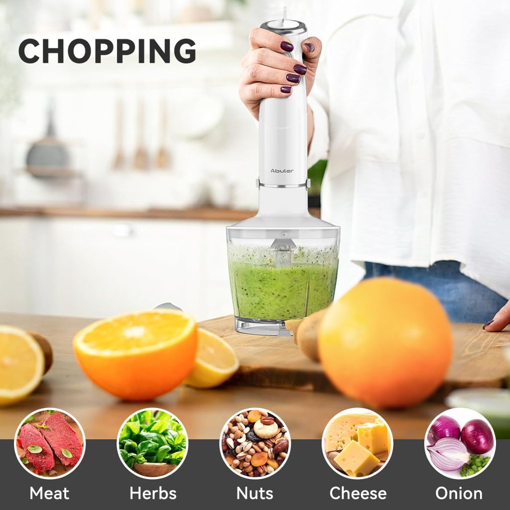 Immersion Blender Handheld, 800W Scratch Resistant Hand Blender, Abuler 5 in 1 Emulsifier Blender Mixer, BPA-Free 12 Speed Stick Blender, Beaker, Chopper, Whisk, Frother, for Soup, Sauce (Black) Immersion Blender Handheld, 800W Scratch Resistant Hand Blender, Abuler 5 in 1 Emulsifier Blender Mixer, BPA-Free 12 Speed Stick Blender, Beaker, Chopper, Whisk, Frother, for Soup, Sauce (Black)