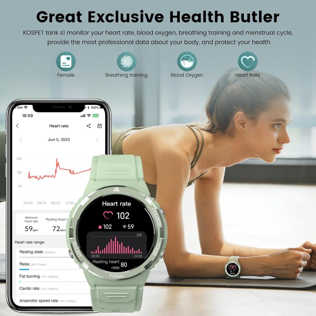 KOSPET Smart Watch for Women, 50M Waterproof, 50 Days Extra-Long Battery, Fitness Watch with Answer/Make Call, AI Voice Assistant, 1.3 AMOLED Display, 70 Sports Modes, 24H Sleep/Hear Rate Monitoring KOSPET Smart Watch for Women, 50M Waterproof, 50 Days Extra-Long Battery, Fitness Watch with Answer/Make Call, AI Voice Assistant, 1.3 AMOLED Display, 70 Sports Modes, 24H Sleep/Hear Rate Monitoring