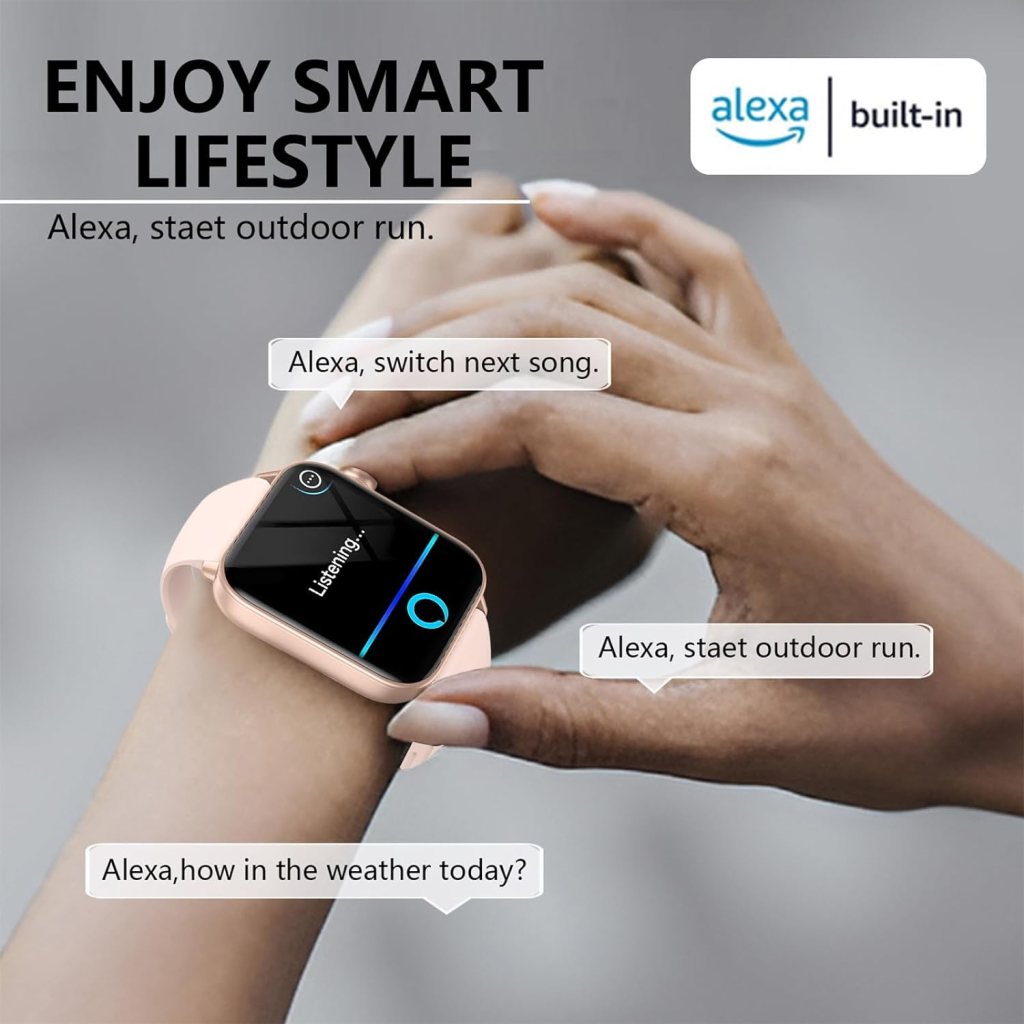 Smart Watch for Men and Women - Alexa Built-in Smartwatch with Heart Rate, Sleep and Blood Oxygen Monitor,24/7 Heart Rate Auto Image Correction, Portable Smartwatch Dynaudio Speakers