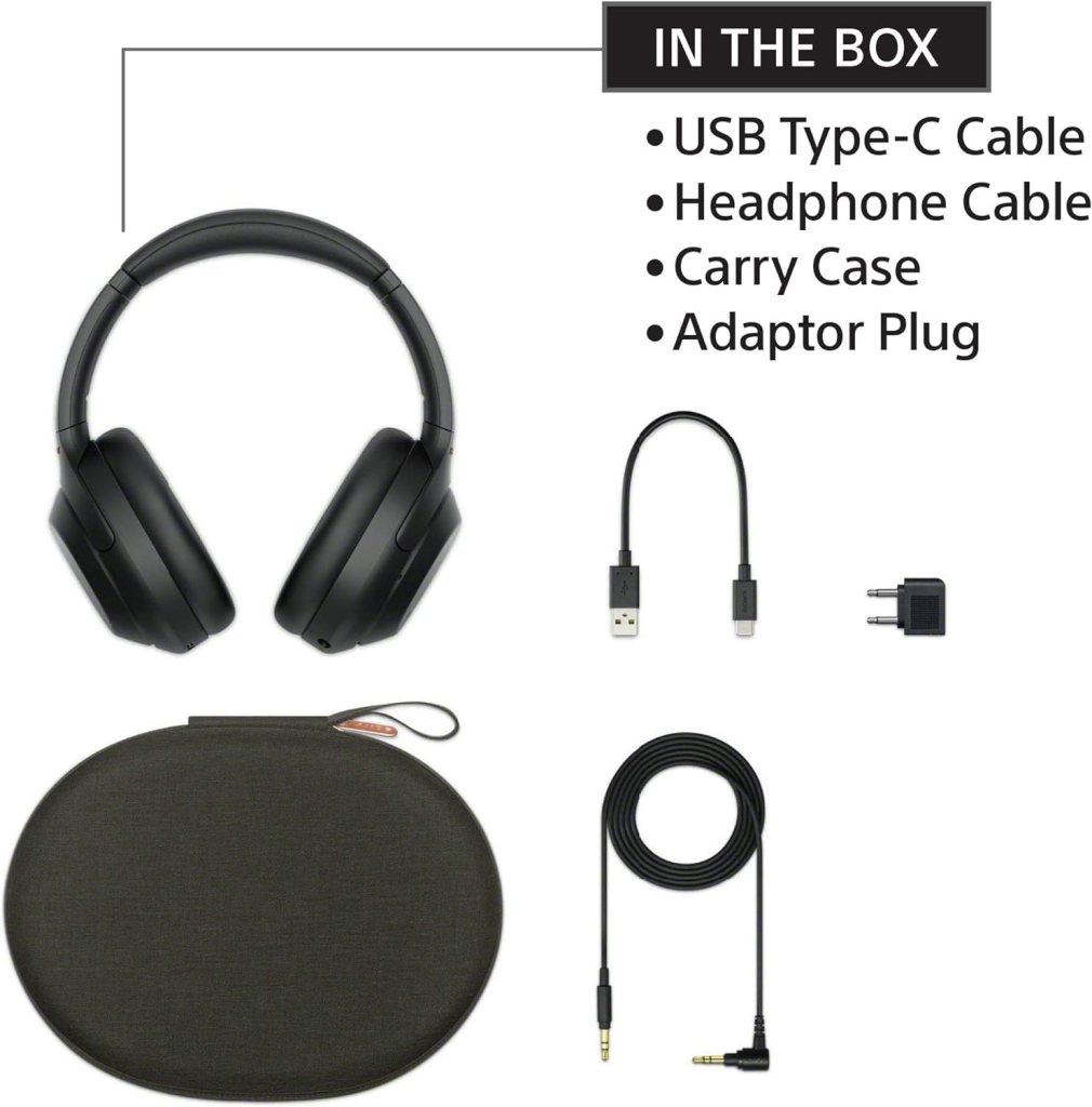 Sony WH-1000XM4 Wireless Premium Noise Canceling Overhead Headphones with Mic for Phone-Call and Alexa Voice Control, Black WH1000XM4