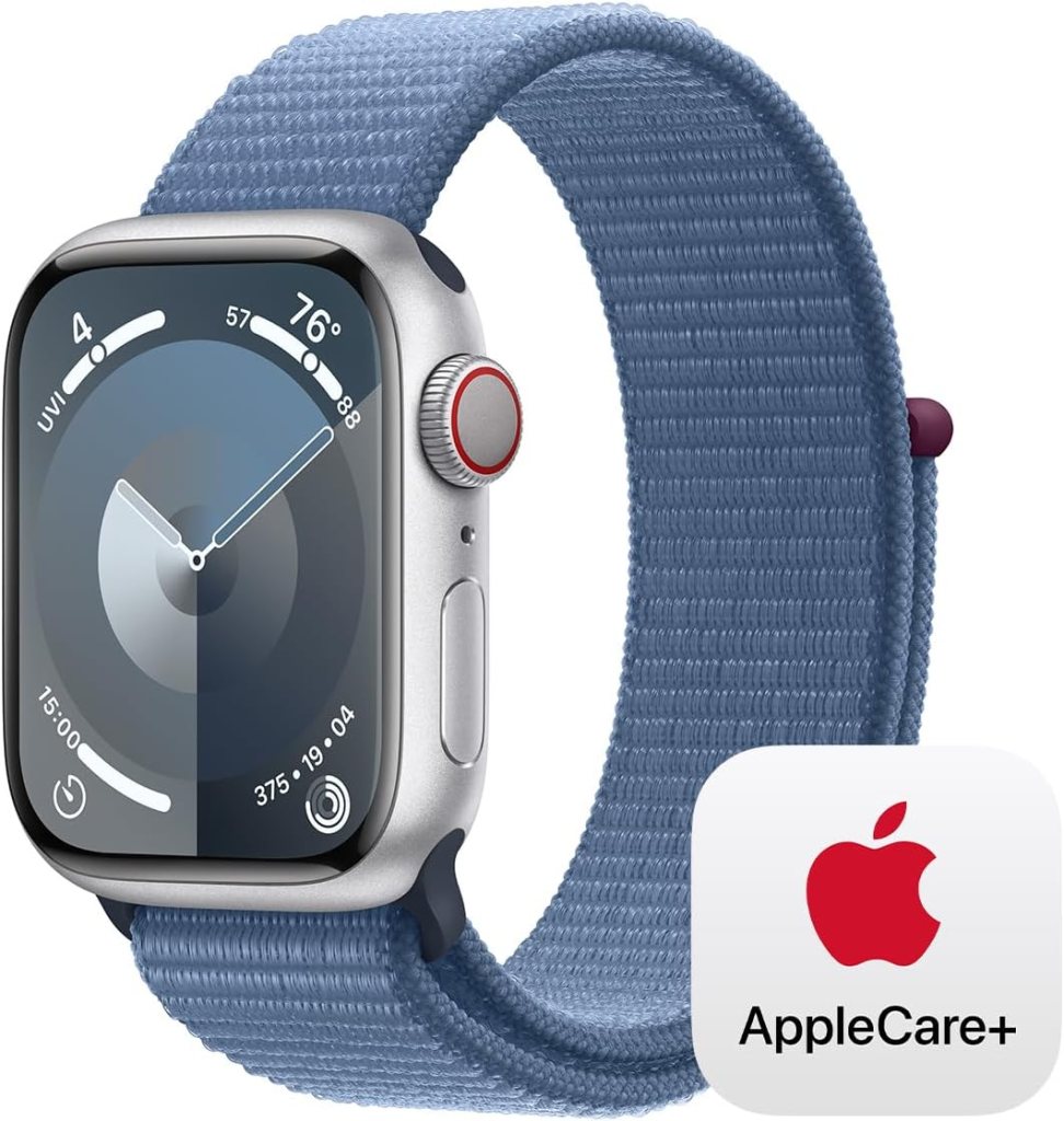 Apple Watch Series 9 [GPS + Cellular 45mm] Smartwatch with (Product) RED Aluminum Case with (Product) RED Sport Band M/L. Fitness Tracker, Blood Oxygen  ECG Apps, Always-On Retina Display