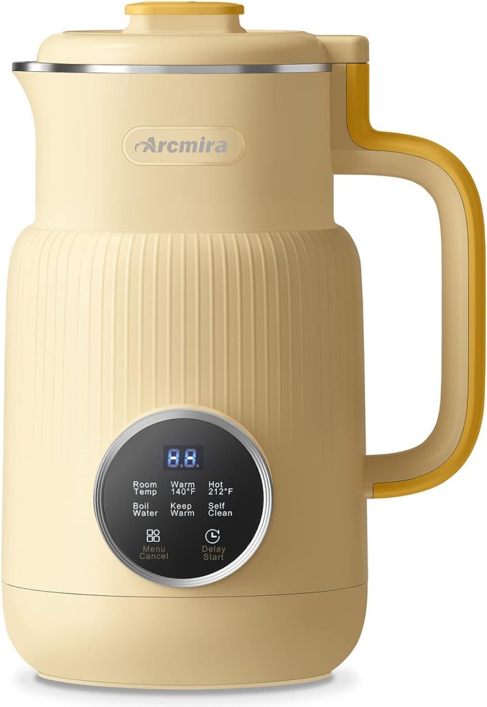 Arcmira Automatic Nut Milk Maker, 20 oz Homemade Almond, Oat, Soy, Plant-Based Milk and Dairy Free Beverages, Almond Milk Maker with Delay Start/Keep Warm/Boil Water, Soy Milk Maker with Nut Milk Bag Arcmira Automatic Nut Milk Maker, 20 oz Homemade Almond, Oat, Soy, Plant-Based Milk and Dairy Free Beverages, Almond Milk Maker with Delay Start/Keep Warm/Boil Water, Soy Milk Maker with Nut Milk Bag