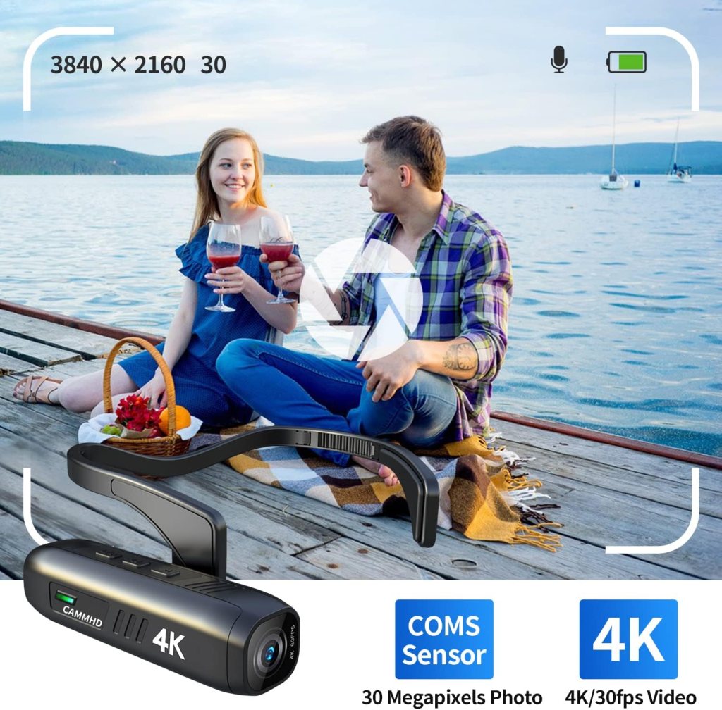 CAMMHD-C2 4K Head Mounted Camera, Anti-Shake Video Cameras APP Control,2200mAh Battery Work 5Hrs, Body Camera with Audio and Video Recording for Home,Travel, Meeting(64G TF Card Inchuded) CAMMHD-C2 4K Head Mounted Camera, Anti-Shake Video Cameras APP Control,2200mAh Battery Work 5Hrs, Body Camera with Audio and Video Recording for Home,Travel, Meeting(64G TF Card Inchuded)