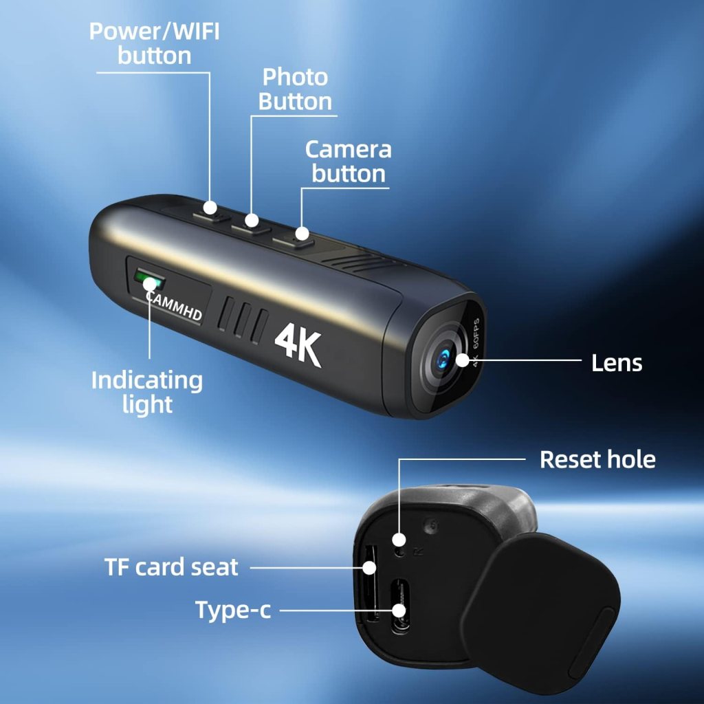 CAMMHD-C2 4K Head Mounted Camera, Anti-Shake Video Cameras APP Control,2200mAh Battery Work 5Hrs, Body Camera with Audio and Video Recording for Home,Travel, Meeting(64G TF Card Inchuded) CAMMHD-C2 4K Head Mounted Camera, Anti-Shake Video Cameras APP Control,2200mAh Battery Work 5Hrs, Body Camera with Audio and Video Recording for Home,Travel, Meeting(64G TF Card Inchuded)