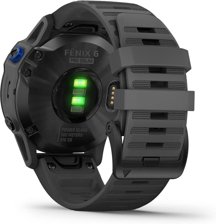 Garmin 010-02410-10 Fenix 6 Pro Solar Multisport GPS Smartwatch Black with Slate Gray Band Bundle with Premium 2 YR CPS Enhanced Protection Pack