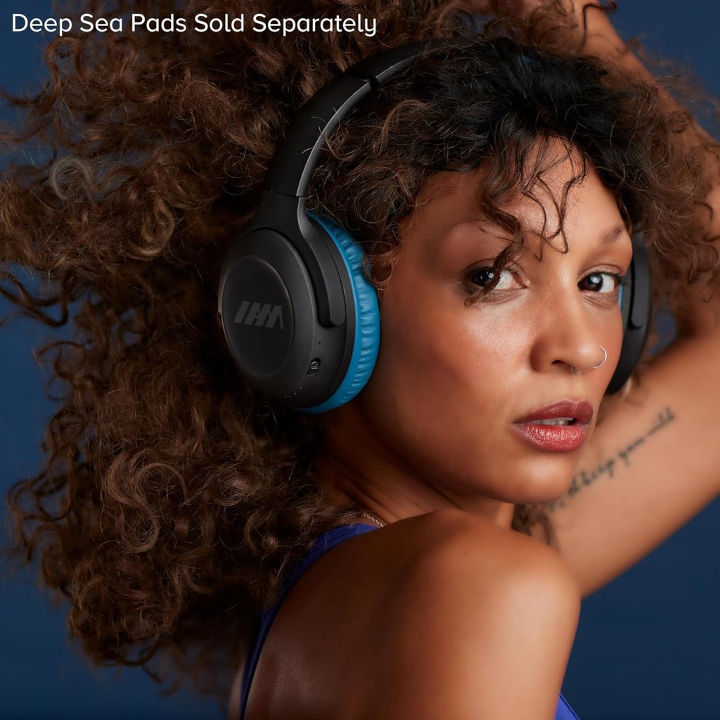 I AM Audio - Active Noise Cancelling Wireless Over Ear Bluetooth Headphones with Mic, ANC, Deep Bass, Clear Sound, Hot Swappable Pads, 20/20 Audio in Sand Dune