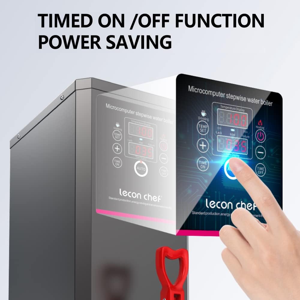 Lecon Chef Water Boiler Eletric Commercial Hot Water Dispenser Countertop with Filter Black Automatic 15L 1500W Rapid Heating for Restaurant, Home, Office Lecon Chef Water Boiler Eletric Commercial Hot Water Dispenser Countertop with Filter Black Automatic 15L 1500W Rapid Heating for Restaurant, Home, Office