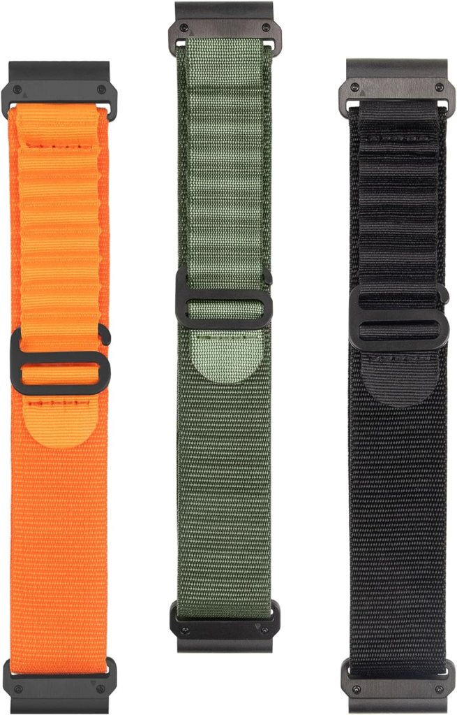Watch Bands Compatible With Garmin Tactix 7 pro Fenix 7x 5x plus 6x Pro watch,Sport Loop/Alpine Loop 26mm Nylon Watchband For Garmin Fenix 3 3HR MK2 Delta Enduro 1 2 For Men-Large