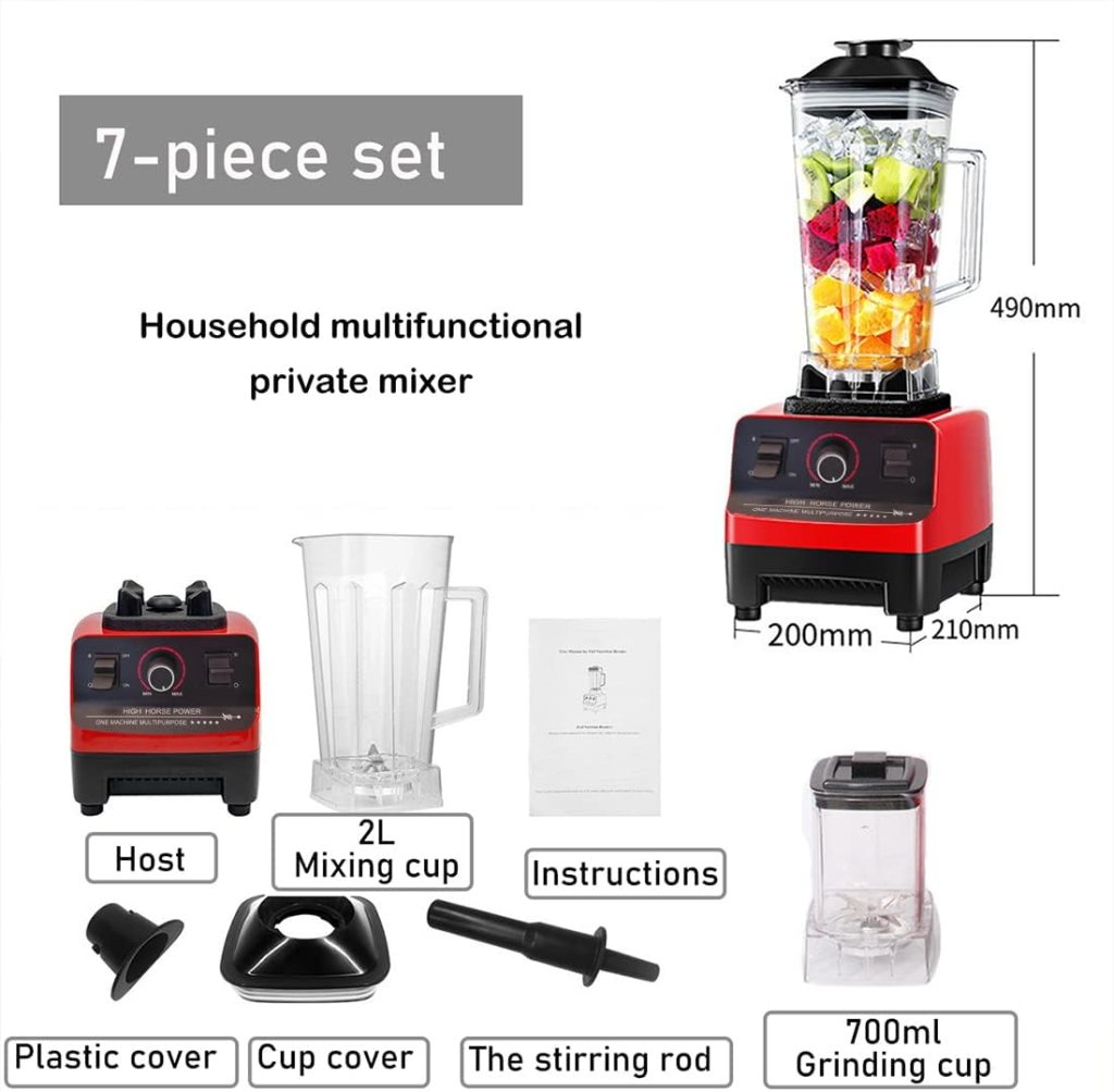 2 In 1 Food Blender, 4500 Watt Powerful Professional Countertop Blender, Commercial Blender Process for Smoothies, Ice Crushing, Frozen Fruits, Soups with 2 Container, 24+68 2 In 1 Food Blender, 4500 Watt Powerful Professional Countertop Blender, Commercial Blender Process for Smoothies, Ice Crushing, Frozen Fruits, Soups with 2 Container, 24+68