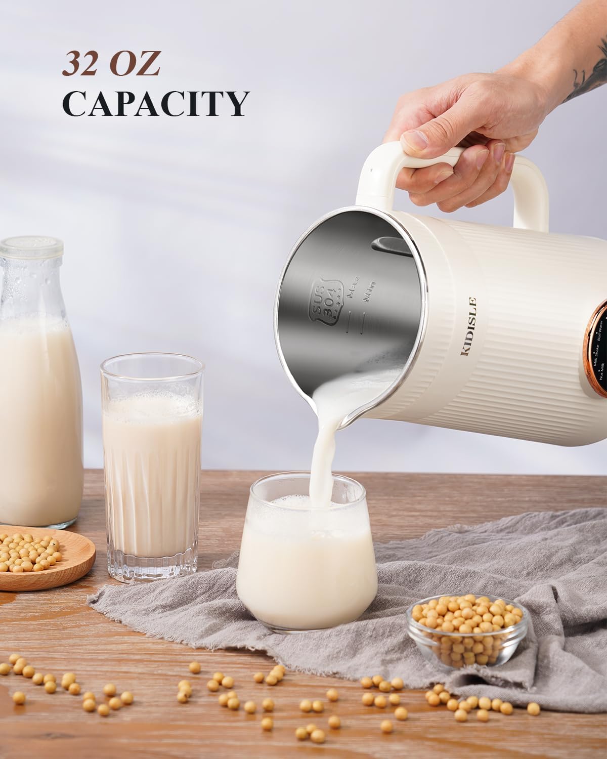 8 in 1 Nut Milk Maker Review 8-in-1-nut-milk-maker-32oz-homemade-almond-oat-coconut-soy-plant-based-milks-and-non-dairy-beverages-automatic-soybean-m-2
