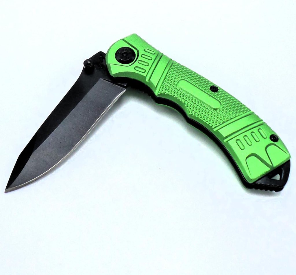 8 Inch Spring Assisted Foldable EDC Pocket Knife, w/Belt Clip German Surgical Steal DP Blade Everyday-Hunting-Fishing-Rescue-Tactical (Black)