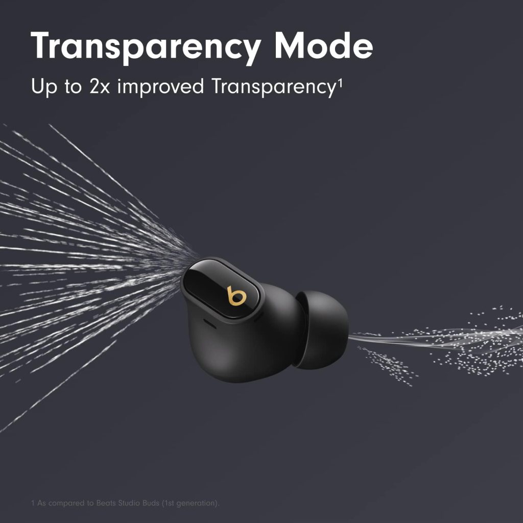 Beats Studio Buds + | True Wireless Noise Cancelling Earbuds, Enhanced Apple  Android Compatibility, Built-in Microphone, Sweat Resistant Bluetooth Headphones, Spatial Audio - Transparent