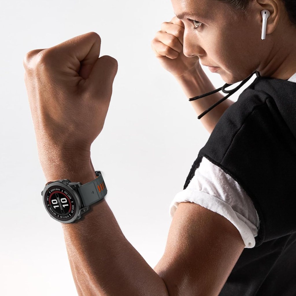 Compatible with Fenix 7 Band,22mm Easy-fit Silicone Watch Strap Wristbands Replacement for Garmin Fenix 5/Fenix 5 Plus/Fenix 6/Fenix 6 Pro/Fenix 7 Pro/Forerunner 935/Forerunner945/Approach S60