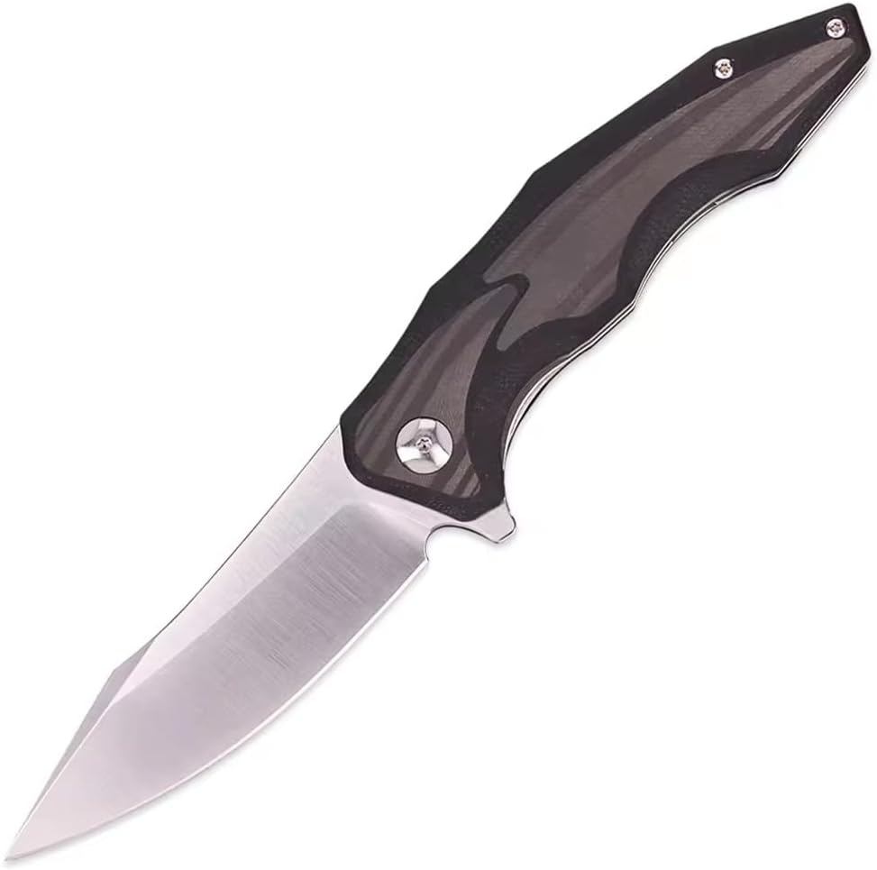 D2 Steel Blade G10 w/Carbon Fiber Inlay Handle Outdoor Camping Tactical Pocket Folding Knife Unique Men Women Gift