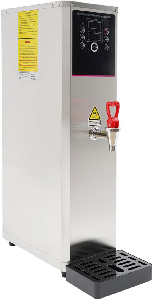 Hot Water Dispenser Electric, 20L Commercial Water Boiler, 304 Stainless Steel Liner, LCD Display, Countertop Hot Water Dispenser for Espresso Coffee Tea Coffee Shop Dessert Shop Hotel Milk