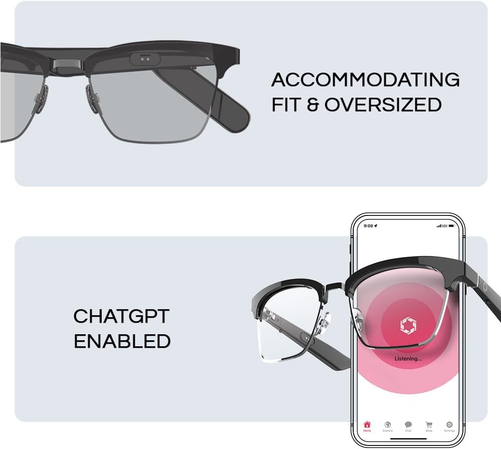 Lucyd - Bluetooth Audio Glasses - Men Women Smart Glasses w/Blue-Light Protection - Open Ear, Noise Canceling Wireless Mics, Quadrasonic Speaker, Voice Assistants Compatible – Voyager XL Lucyd - Bluetooth Audio Glasses - Men Women Smart Glasses w/Blue-Light Protection - Open Ear, Noise Canceling Wireless Mics, Quadrasonic Speaker, Voice Assistants Compatible – Voyager XL