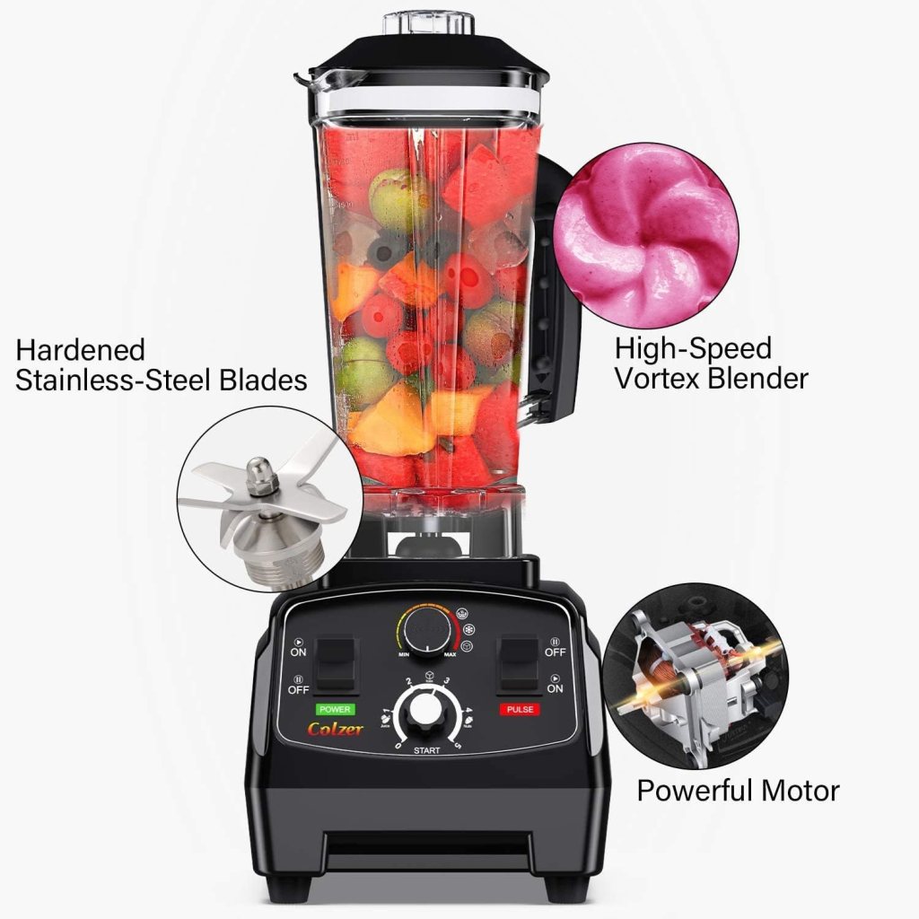 Professional Countertop Blender with 2200-Watt Base, Smoothie Blender,Built-in Timer,High Power Blender 2L Cups for Frozen Drinks,Shakes and Smoothies