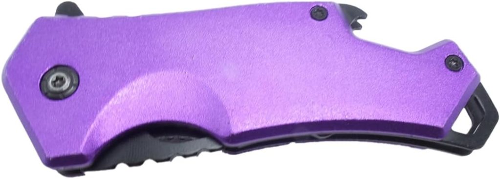 Sping Assisted Folding Pocket Knife 3 EDC German Surgical Stainless Steel Blade and Bottle Opener Purple Men Woman Sping Assisted Folding Pocket Knife 3 EDC German Surgical Stainless Steel Blade and Bottle Opener Purple Men Woman