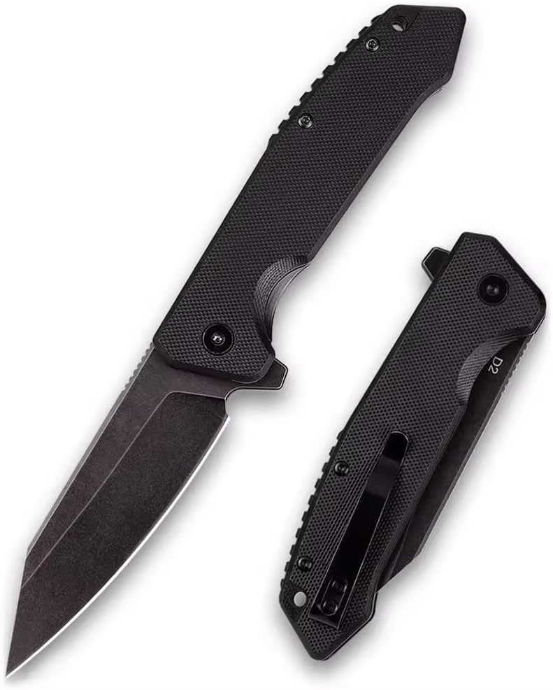 Tactical Folding Pocket Knife 3.5 D2 Drop Blade G10 Handle W/Clip for Men Woman Outdoor EDC Fathers Day Gift