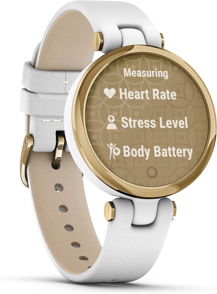 Wearable4U Garmin Lily Sport Women Fitness Smartwatch, Cream Gold, Dust Rose Silicone E-Bank Bundle, Gift for Mom