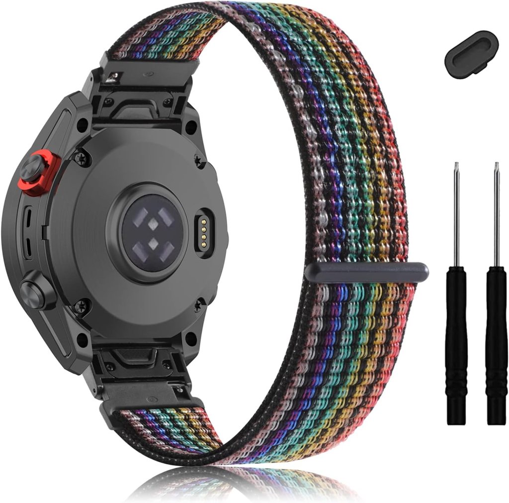 22mm Nylon Bands for Garmin Fenix 7 Pro/Fenix 7/Fenix 6 Pro/Fenix 6,Quick Fit Sports Strap for Fenix 5 Plus/Fenix 5/Forerunner 965 955 945 935/Descent G1/Approach S62 S60