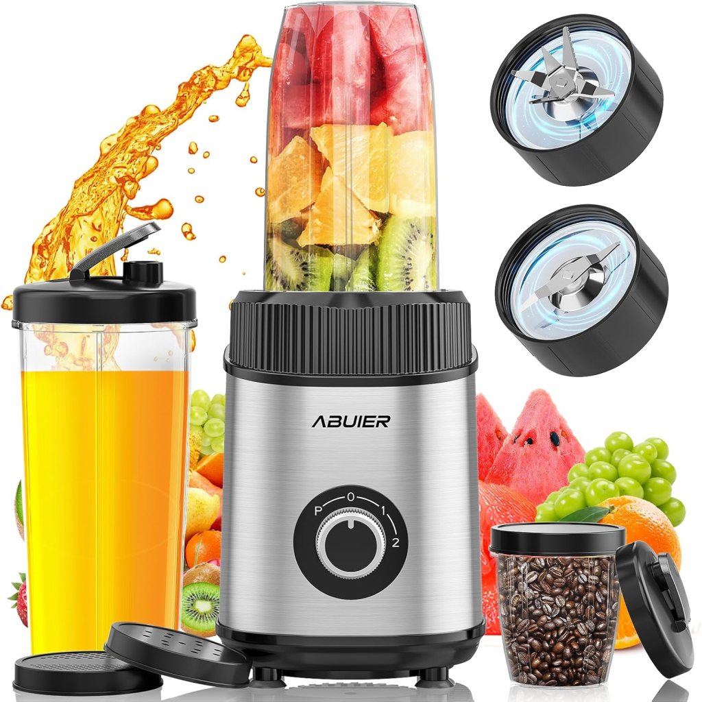 900W Smoothie Blender, Abuler Personal Blender for Shakes and Smoothies, 13 Pieces with 22OZ To-Go Cup Portable Blender and Grinder Combo with 2 Speed Control, Smoothie Maker, BPA Free
