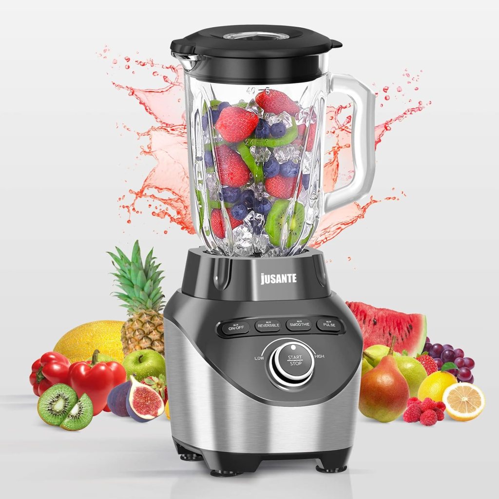 Blender, Countertop Blender for Smoothies with 64 oz Glass Jar Kitchen, 1200 Watts High Speed Juicer Blender Ice Crusher for Shakes Frozen Drinks (Black) Blender, Countertop Blender for Smoothies with 64 oz Glass Jar Kitchen, 1200 Watts High Speed Juicer Blender Ice Crusher for Shakes Frozen Drinks (Black)
